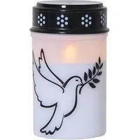 Star Trading LED Grablicht Dove, Grabkerze, Weiß, Taube, Warmweiß, Timer, Batterie, Außenbereich, 12,5 cm