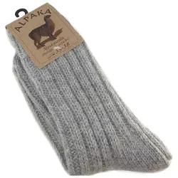 Alpaka Unisex Socken Dick, grau