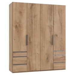 Drehtürenschrank mit Laden B: 200 cm Level, Eiche Dekor