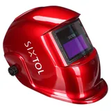 SIXTOL WELDING MASK 2 | Solar Automatisch verdunkelnd Schweißhelm | Schweißmaske | Schleif-Funktion | Breiter Schatten 4/9-13 Schweißhelm für TIG MIG ARC | Rot