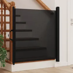 Haustier-Barriere Ausziehbar Schwarz 82,5x125 cm