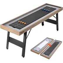 Vevor Shuffleboard-Tisch 2,1 m mit 8 Pucks Tischcurling-Spiel 2 in 1 Tragbar, Glatte Spielfläche für Flüssiges und Schnelles Puckspiel, Klappbare Beine für das Familien-Spielzimmer zu Hause