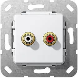 1St. Gira 563103 Cinch Audio Gender Changer Einsatz Reinweiß glänzend