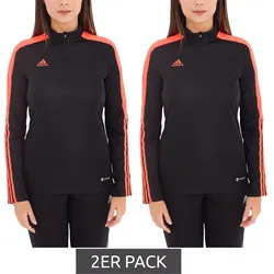 2er Sparpack adidas Tiro LS Damen Trainings-Sweatshirt mit AEROREADY Technologie Half-Zip Sweatshirt HU0319 Schwarz - M