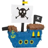 Unique 68187 Pirate Ahoi Piratenschiff Pinata, Blue