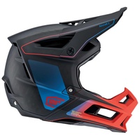 100% Aircraft 2 - Carbon Full Face Helm | steel blue-neon red - M