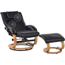Beliani Massagestuhl mit Fußstütze Kunstleder Schwarz