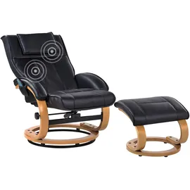 Beliani Massagestuhl mit Fußstütze Kunstleder Schwarz