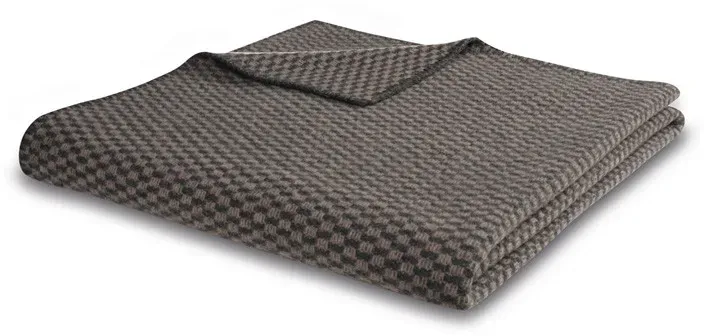 Biederlack Wohndecke / Plaid - Merinowolle - 150 x 200 - mokka