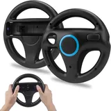 TechKen 2 STK Racing Lenkrad Wheel für Wii Fernbedienung Kompatibel mit Wii Kart,Racing Wheel für Wii Controller Kunststoff Game Lenkrad für Wii Racing Spiele