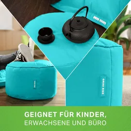 Green Bean Sitzsack-Hocker, Türkis, Textil, Füllung Styroporkugeln, Rund, 45x25x45 cm, Hergestellt in Deutschland, Wohnzimmer, Hocker, Sitzsäcke, XXL Sitzsäcke