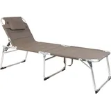 Alu Gartenliege XXL - taupe - Sonnenliege 150 Kg extra breit Relax Liege Strand