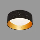 Briloner - LED Stoff-Deckenleuchte mit Sternendekor, schwarz-gold,