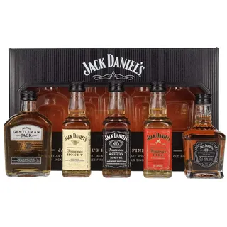 Jack Daniel's Family of Fine Spirits Old No.7 Tennessee 40% vol 0,05 l + Gentleman Jack 40% vol 0,05 l + Single Barrel Select 45% vol 0,05 l + Tennessee Honey Likör 35% vol 0,05 l + Tennessee Fire Likör 35% vol 0,05 l Tasting-Set