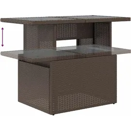 vidaXL Gartensofa-Set mit Kissen, braun, Polyrattan