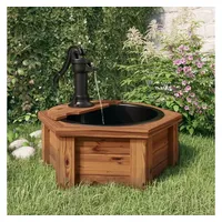 vidaXL Gartenbrunnen mit Pumpe 57x57x53 cm Massivholz Tanne