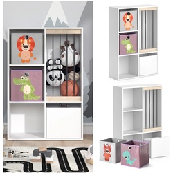 Vicco Kinderregal Spielzeugregal Spielzeugablage Luigi Weiß Faltbox Aufbewahrung