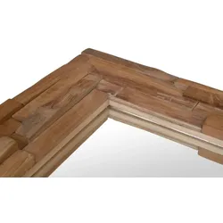 vidaXL Dekorativer Spiegel Teak : Farbe - Rechteckig, Größe - 90 x 60 cm