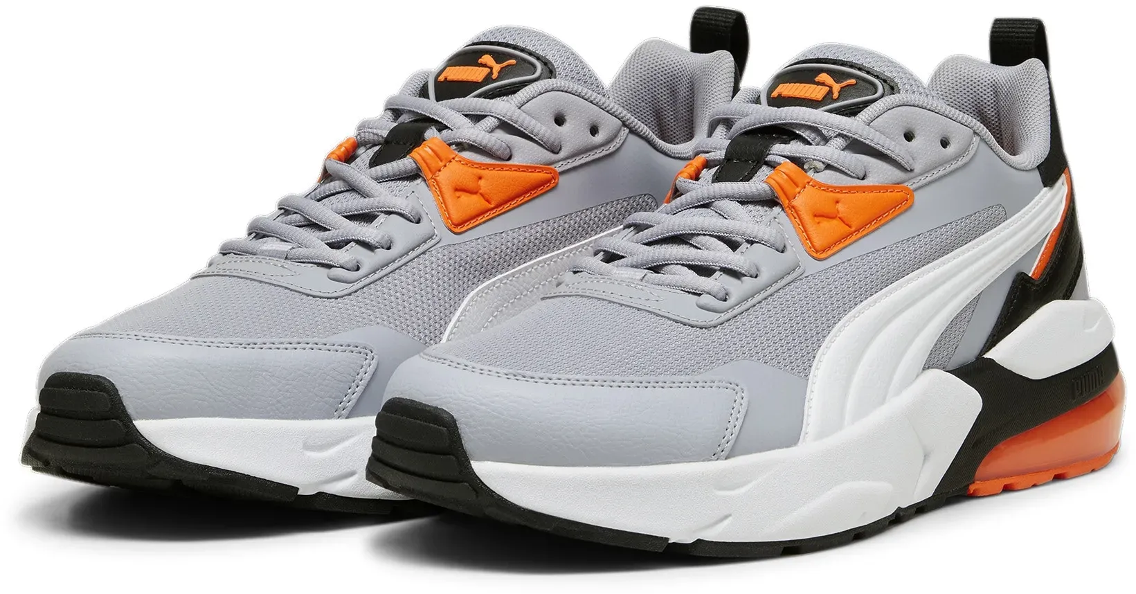 Sneaker PUMA "Vis2K Sneakers Erwachsene" Gr. 43, orange (gray fog white rickie orange) Schuhe Puma