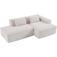 Wishdor Ecksofa, Beige, Textil, 3-Sitzer, L-Form, 235x129 cm, Wohnzimmer, Sofas & Couches, Wohnlandschaften, Ecksofas