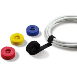 LABEL THE CABLE Klettband rot, gelb, schwarz, blau