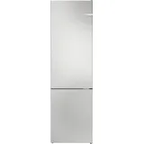 Bosch Hausgeräte Series 4, free-standing fridge-freezer with freezer at bottom, 203 x 60 cm, Stainless steel look, KG, Kühlschrank Freistehend, Silber