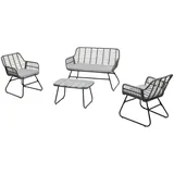 Idimex Gartenmöbel Grau Schwarz Metall, Mode, Loungemöbel, Loungemöbel-Sets