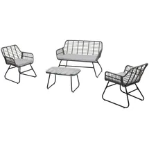 Idimex Gartenmöbel Grau Schwarz Metall, Mode, Loungemöbel, Loungemöbel-Sets