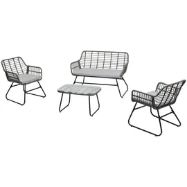 Idimex Gartenmöbel Grau Schwarz Metall, Mode, Loungemöbel, Loungemöbel-Sets