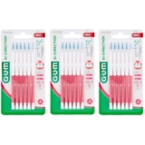 Gum Bi-Direction Interdentalbürsten 6 Stück Packung 1,2 mm pink (Tanne), 3er Vorteilspack (3x 6 Stück)