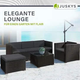 Juskys Punta Cana L Polyrattan Lounge schwarz/dunkelgrau