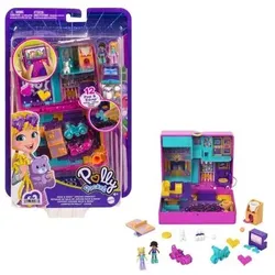 MATTEL HCG15 Polly Pocket Spielparadies Schatulle, Set inkl. 2 Figuren & Zubehör