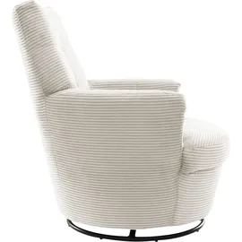 Alina Drehsessel "Yuri", beige (creme gct 11), B:80cm H:93cm T:92cm, Cord GCT (92% Polyester 8% Nylon), Sessel, Drehsessel, mit Dreh und Wippfunktion, passend zu Hocker Yuri