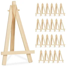 Relaxdays Mini Staffelei 24er Set Hellbraun