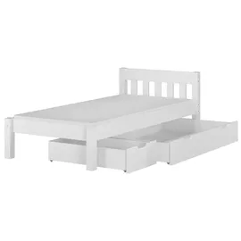 Erst-Holz Modernes Einzelbett 90 x 200 cm Weiß