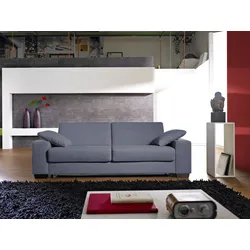 Schlafsofa BALI "Norwalk", grau, B:232cm H:83cm T:100cm, Sofas, Dauerschlaffunktion, mit Unterfederung / Lattenrost und Matratze