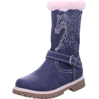 Indigo Mädchen Schuhe Tex Winterstiefel gefüttert 454-173 Reißverschluss Navy - Blau