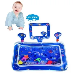 autolock Spielmatte Wassermatte Baby,Spielmatte,Wasserspielmatte BPA-frei, Baby Spielzeug (65 x 50 cm)Geschenke für Babys 0-6 monate blau|bunt