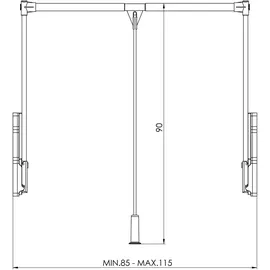 SOTech Kleiderlift 850 - 1150 mm 900 x 15 kg