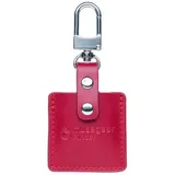 musegear Schlüsselfinder mit Bluetooth App aus Deutschland in Bordeaux roter Leder-Tasche I Finder hellblau I Für iOS & Android I Schlüssel Finden