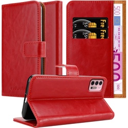 Cadorabo Luxury Book Hülle (Motorola Moto G10, Motorola Moto G30), Smartphone Hülle, Rot