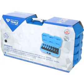 BRILLIANT TOOLS Kraft-Bit-Stecknuss-Satz 1/2" Innensechskant 8-tlg. 5 - 19 mm