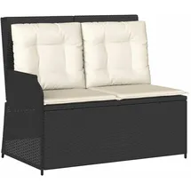vidaXL Gartenbank mit Kissen 1-tlg 110 x 60 x 75 cm Schwarz