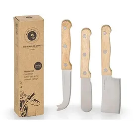 Buddy's Käsemesser 7,5 cm 3-tlg. Silber/Braun