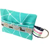 Kackbeutel mint Muster Hundekotbeutel Spender Hundetüte Leckerli Tasche aus Wachstuch Gassi gehen Waste Geschenk Hundebesitzer Poop Bag Chien