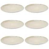 HIT Trading Speiseteller Ø 27 cm Beige/Weiß 6er Set