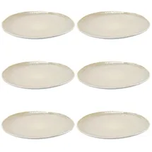 HIT Trading Speiseteller Ø 27 cm Beige/Weiß 6er Set