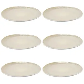 HIT Trading Speiseteller Ø 27 cm Beige/Weiß 6er Set