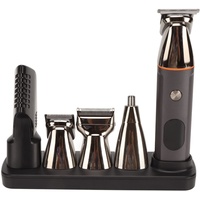Barttrimm-Set, Elektrischer Haarschneider, Wiederaufladbarer USB-Bartschneider, Nasenhaarschneider, Augenbrauenschneider, Pflegeset mit 6 Führungskämmen