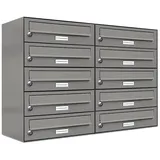 AL Briefkastensysteme Premium Briefkasten Aluminiumgrau RAL 9007